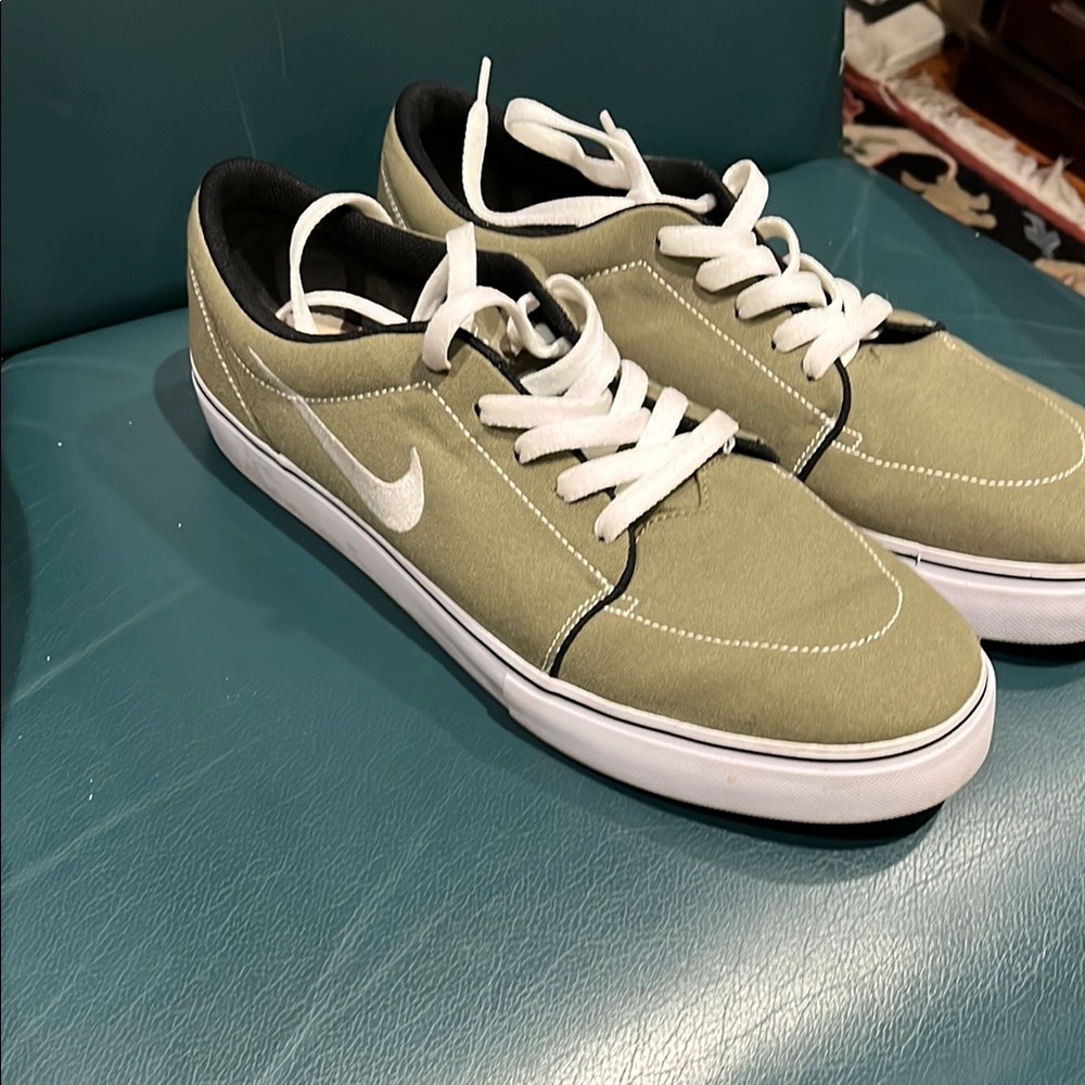 Nike SB Olive Green and White Sneakers